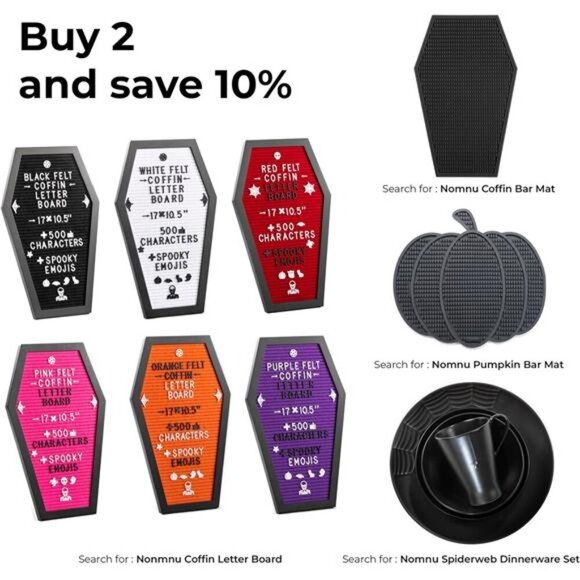 Coffin Letter Board Black With Spooky and All Seasons Emojis +500 Characters - Picture 5 of 7